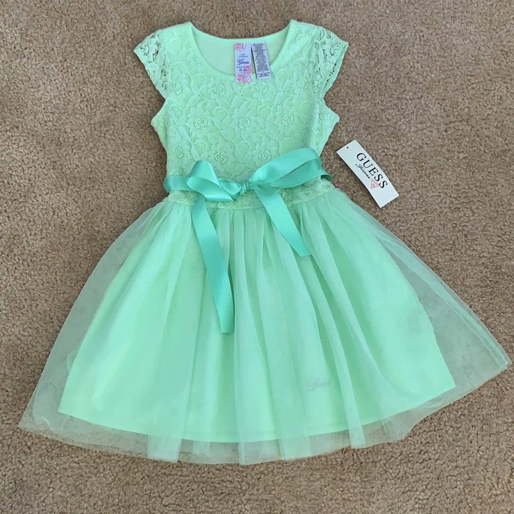 Guess green tulle dress, size 7, New